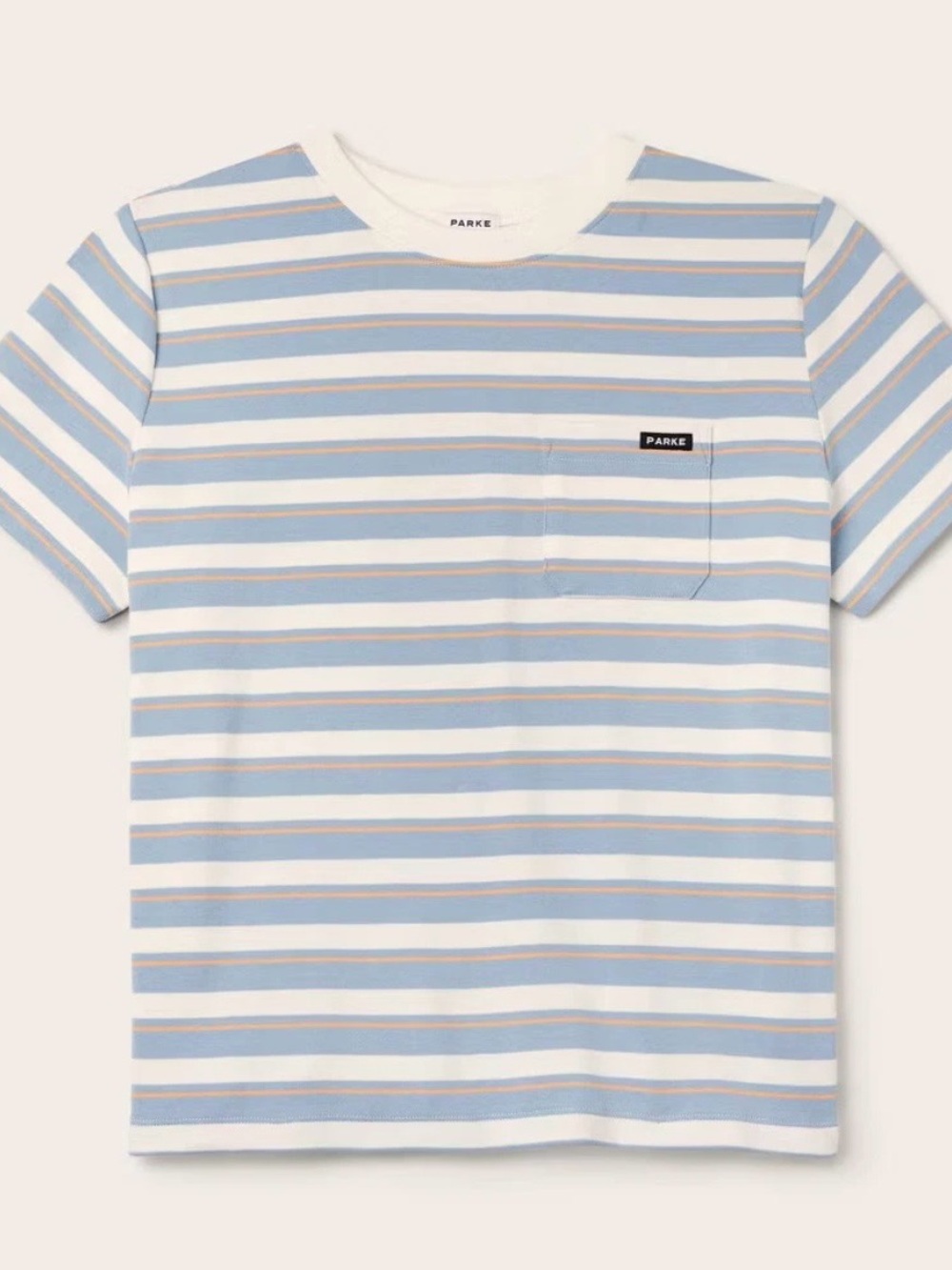 PARKE x Target Women Short Sleeve Crewneck Pocket T-Shirt Blue/Orange Striped M